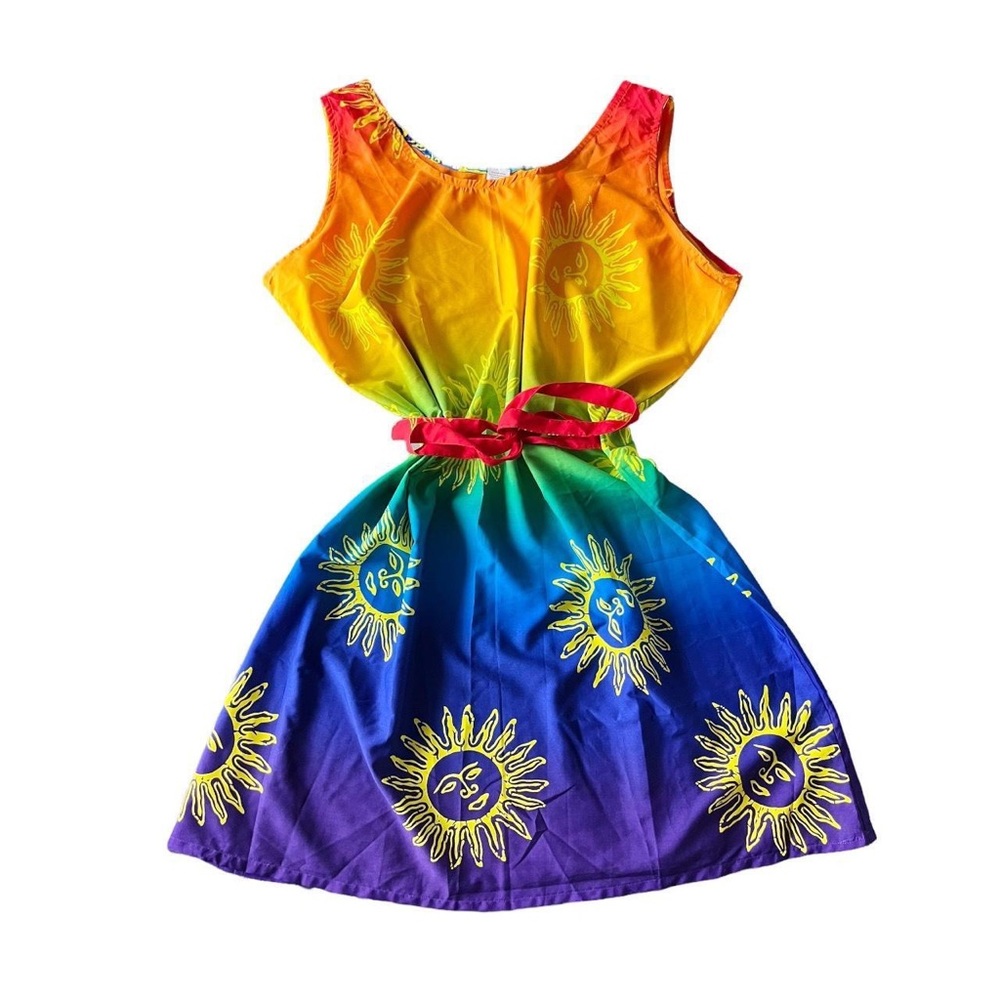 Y2K rainbow ombré beach cover up with suns - Picture 1 of 4